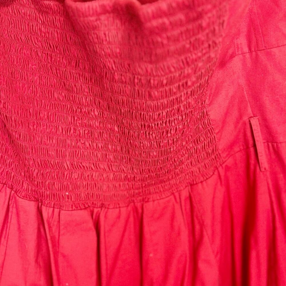 Ashley‎ Stewart Red Strapless Smocked Back Pleated Tube A-Line Dress Size 16 - Picture 4 of 10